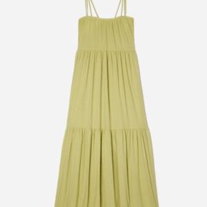 Green Everlane Billow Tiered Maxi Dress